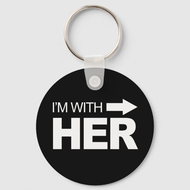 I'm with her (right) -.png keychain (Front)