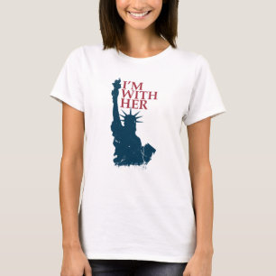 I'm With Her Statue of Lady Liberty Patriotic T-Shirt