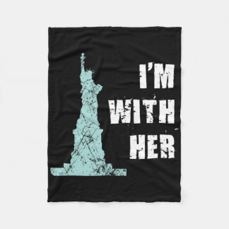 I'm With Her Statue Of Liberty  Fleece Blanket