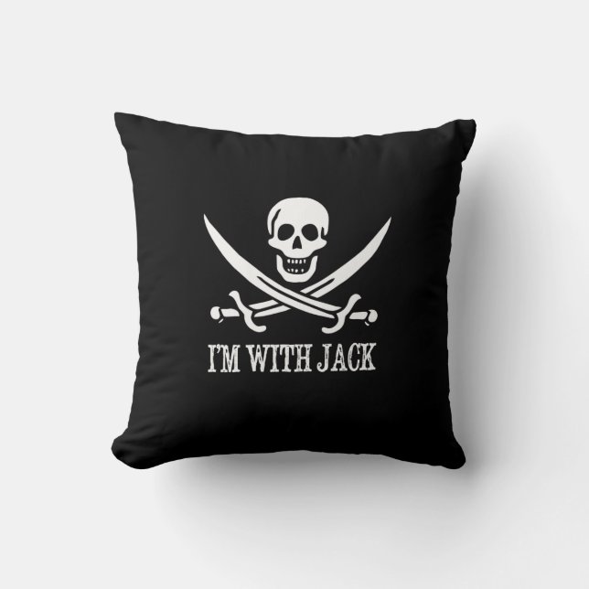 "I'm With Jack" Throw Pillow (Front)