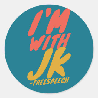 i'm with jk classic round sticker