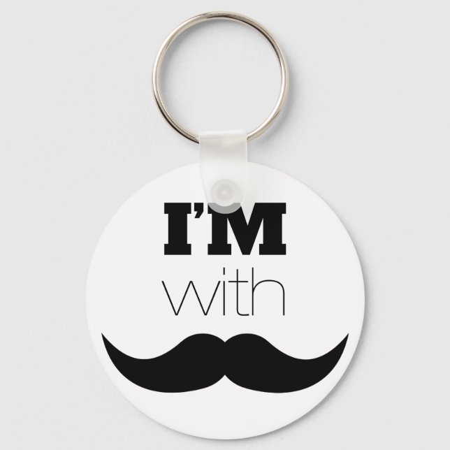 I'm With Moustache Keychain (Front)