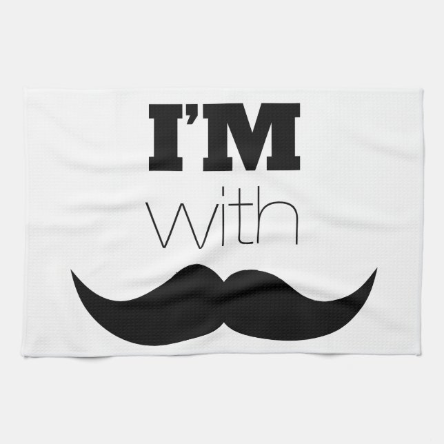 I'm With Moustache Kitchen Towel (Horizontal)