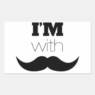 I'm With Moustache Sticker