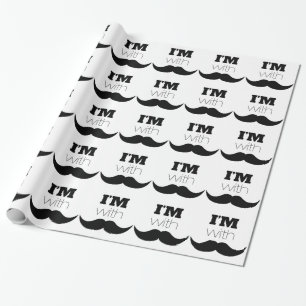 I'm With Moustache Wrapping Paper