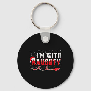 I'm With Naughty Matching Christmas Couple Costume Keychain