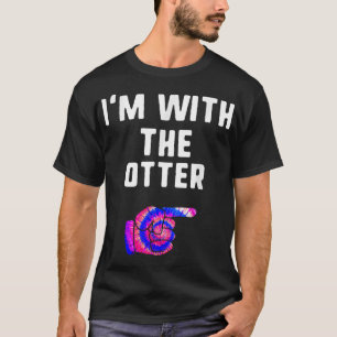 I'm With Otter Tie Dye Halloween Matching Couple T-Shirt