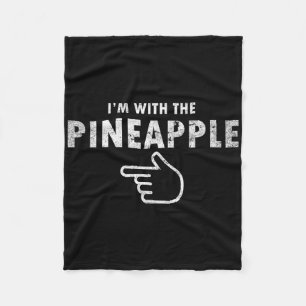 I'm With Pineapple Halloween Costume Fun Couples P Fleece Blanket