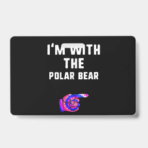 Im With Polar Bear Tie Dye Halloween Couple Badge
