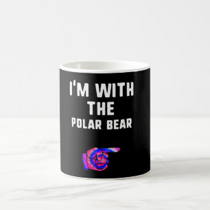 Im With Polar Bear Tie Dye Halloween Couple Coffee Mug