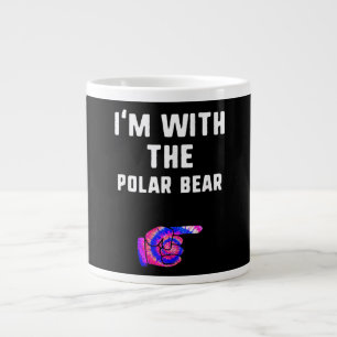 Im With Polar Bear Tie Dye Halloween Couple Large Coffee Mug