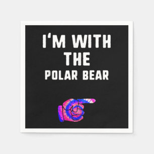 Im With Polar Bear Tie Dye Halloween Couple Napkin