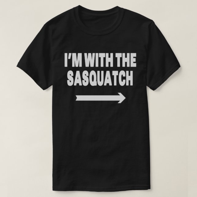 I'm With sasquatch Matching Costume Halloween T-Shirt (Design Front)