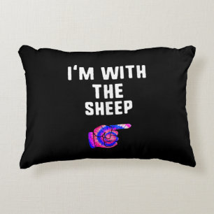 Im With Sheep Tie Dye Halloween Dog Present Accent Pillow