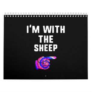 Im With Sheep Tie Dye   Halloween Dog Present Calendar