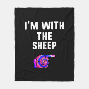 Im With Sheep Tie Dye Halloween Dog Present Fleece Blanket
