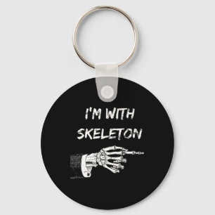 I'm With Skeleton Halloween Matching Costume Skele Keychain