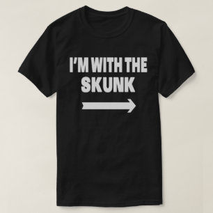 I'm With Skunk Easy Halloween Matching Couples T-Shirt