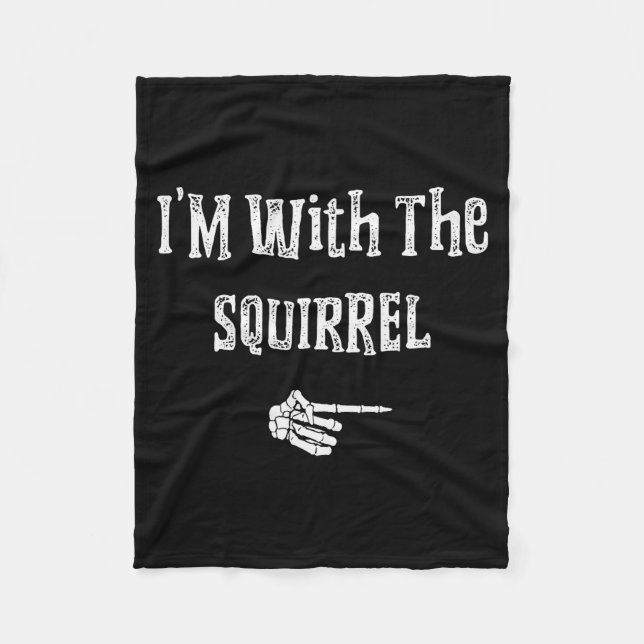 I'm With Squirrel Halloween Costume Funny Couples  Fleece Blanket (Front)