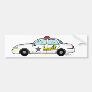 Im With Stupid logo on police officer's patrol car Bumper Sticker