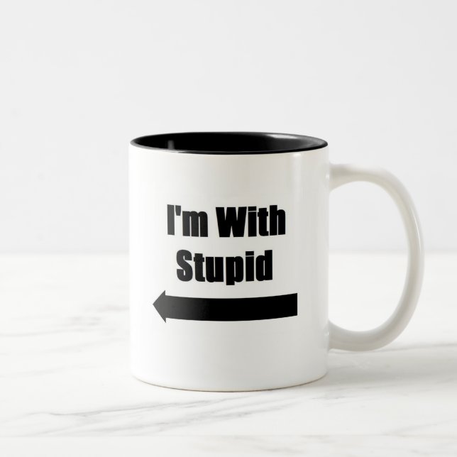 I'm With Stupid Two-Tone Coffee Mug (Right)