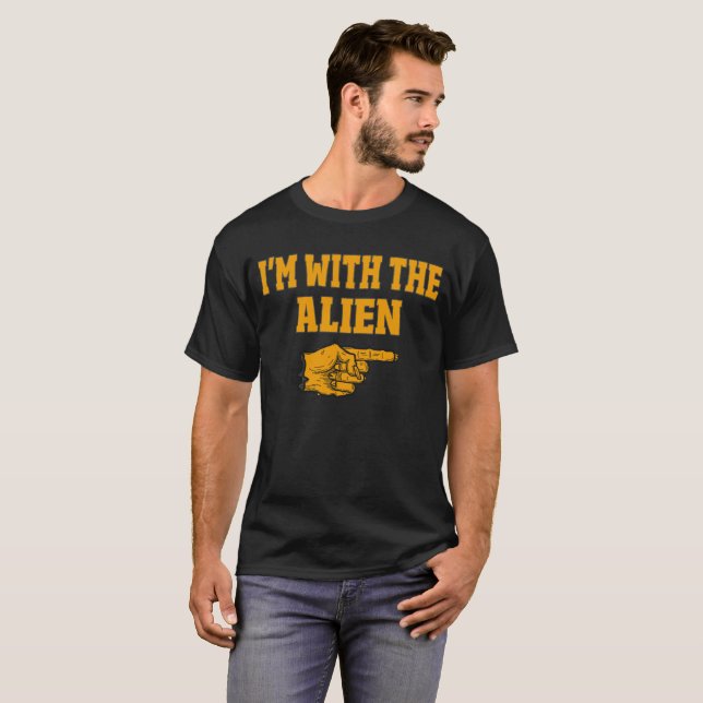 I'm With The Alien Funny Couple Halloween Costume T-Shirt (Front Full)