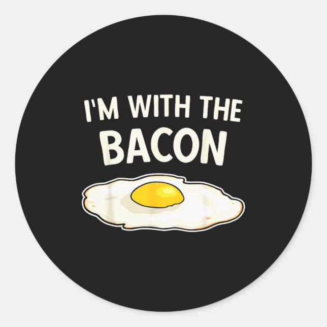 I'm With The Bacon Eggs Easy Halloween Matching Co Classic Round Sticker (Front)