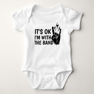 I'm With The Band Cute Rock Music Hipster Baby Bodysuit