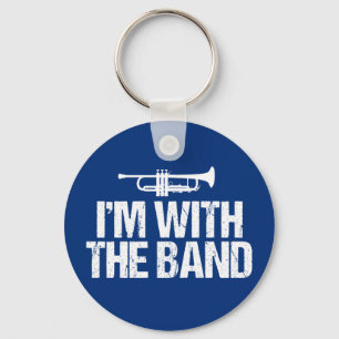 I'm With The Band Funny Trumpet Keychain
