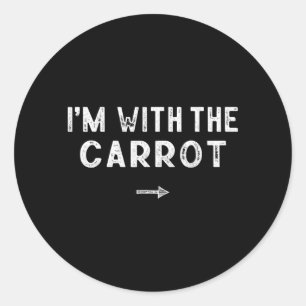 Im With The Carrot Costume Matching Lazy Halloween Classic Round Sticker