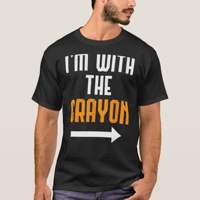 I'm With The Crayon Shirt Costume Funny Halloween  (Front)