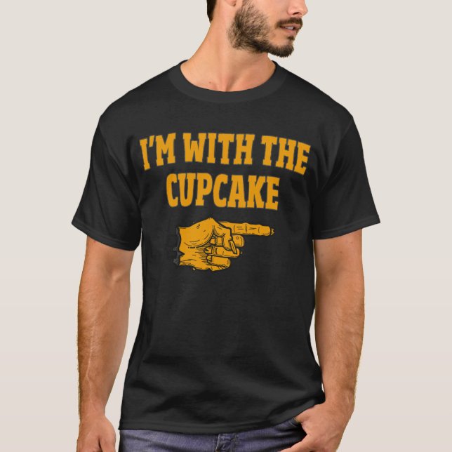 I'm With The Cupcake Funny Couple Halloween T-Shirt (Front)