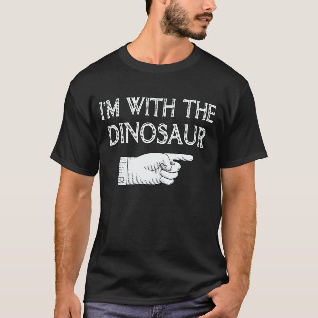 I'm With The Dinosaur Matching Halloween Costume T-Shirt (Front)