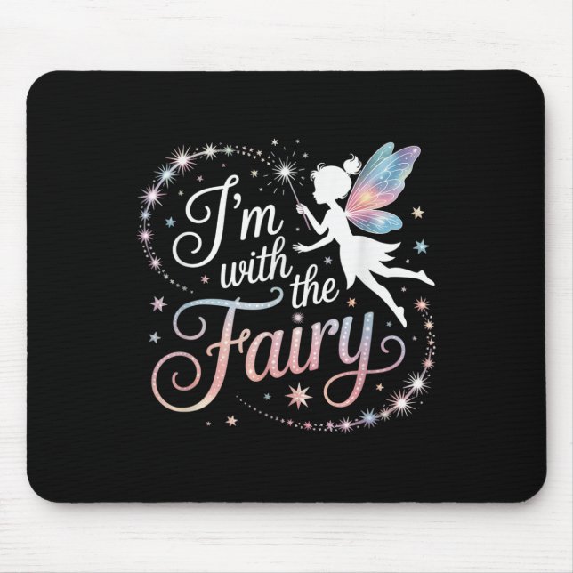 I'm With The Fairy Halloween Costume Dad Mom Group Mouse Pad (Front)
