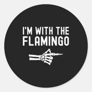I'm With The Flamingo Matching Couples Halloween F Classic Round Sticker