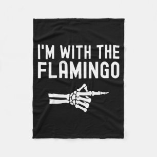 I'm With The Flamingo Matching Couples Halloween F Fleece Blanket
