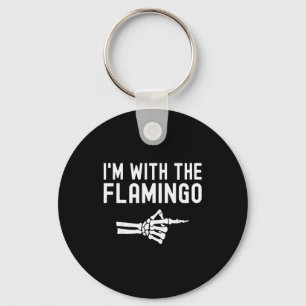 I'm With The Flamingo Matching Couples Halloween F Keychain