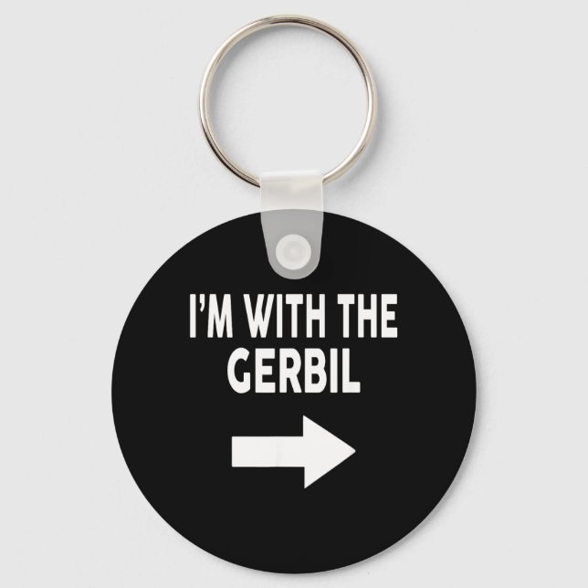 Im with The Gerbil Halloween Gerbil Keychain (Front)