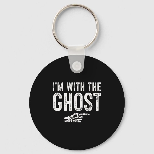 I'm With The Ghost Easy Costume Halloween Couples  Keychain (Front)