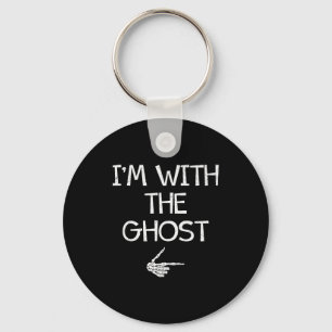 I'm With The Ghost Funny Halloween Costume Couples Keychain