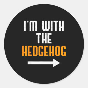 I'm With The Hedgehog Costume Funny Halloween Coup Classic Round Sticker