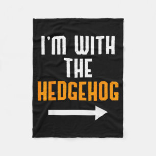 I'm With The Hedgehog Costume Funny Halloween Coup Fleece Blanket