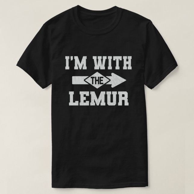 I'm With The Lemur Funny Couple Halloween Costume T-Shirt (Design Front)