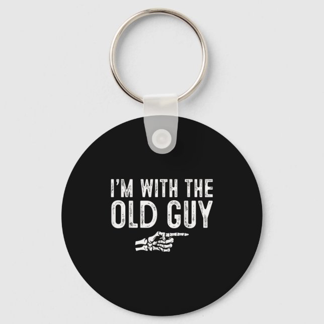 I'm With The Old Guy Easy Costume Halloween Couple Keychain (Front)