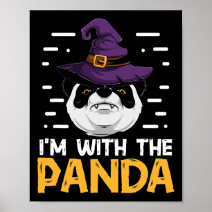 I'm With The Panda Funny Couple Matching Panda Bea Poster