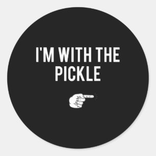 I'm With The Pickle Halloween Costume Party Matchi Classic Round Sticker
