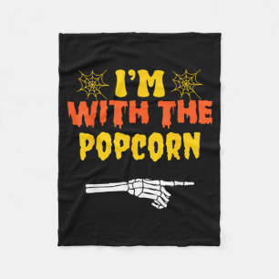 Im with the Popcorn Funny Simple Halloween Costume Fleece Blanket