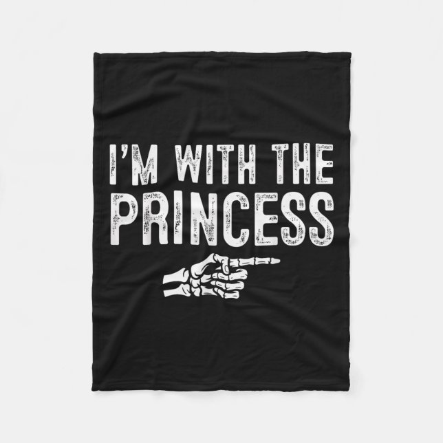 I'm With The Princess Easy Costume Halloween Coupl Fleece Blanket (Front)