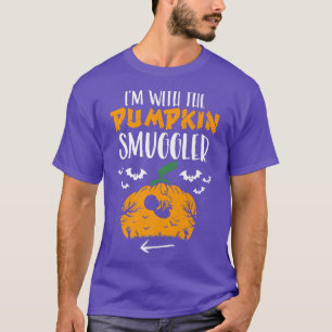 I'm With the Pumpkin Smuggler Halloween Pregnancy T-Shirt