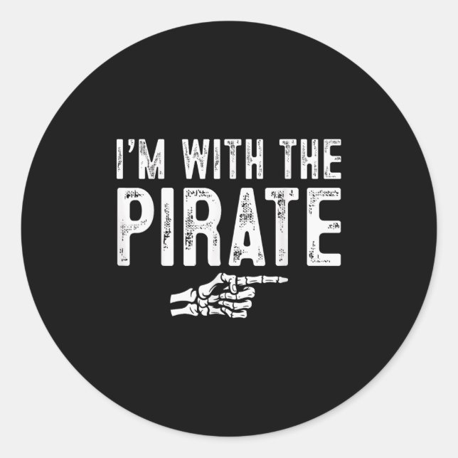 I'm With The Rate Easy Costume Halloween Couples M Classic Round Sticker (Front)